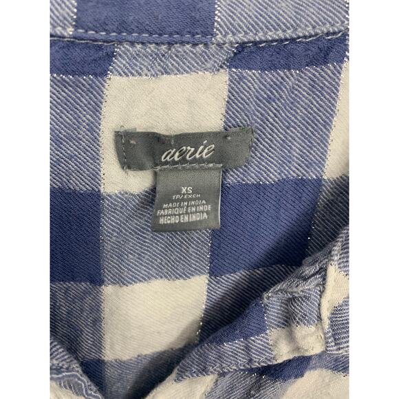 Aerie Blue Plaid Shirt - Picture 3 of 3